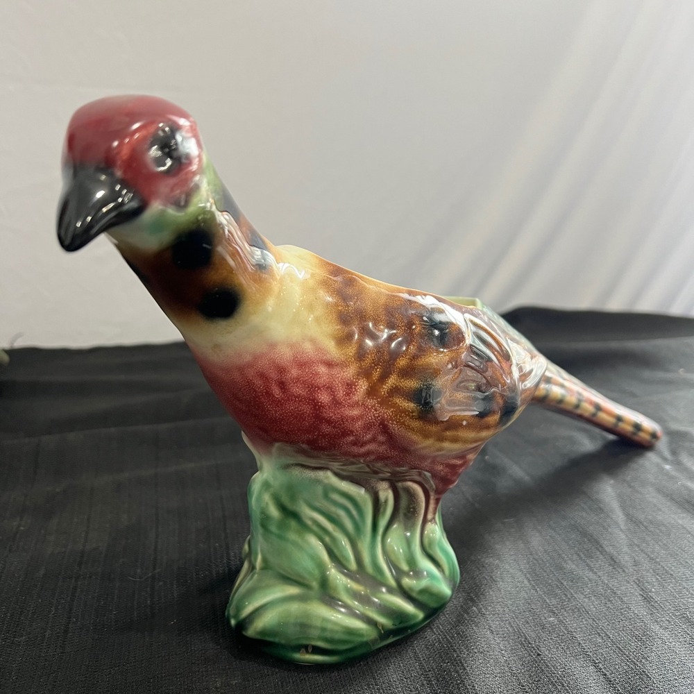Vintage Ceramic Pheasant Planter Figurine Long Tail Game Bird Mid Century 17.5in - Picture 2 of 10